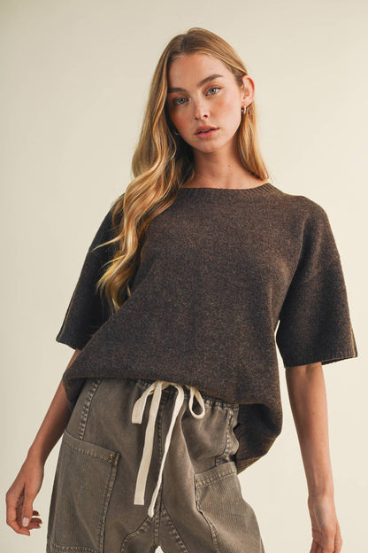 Center-Seam Boxy Drop-Shoulder Pullover