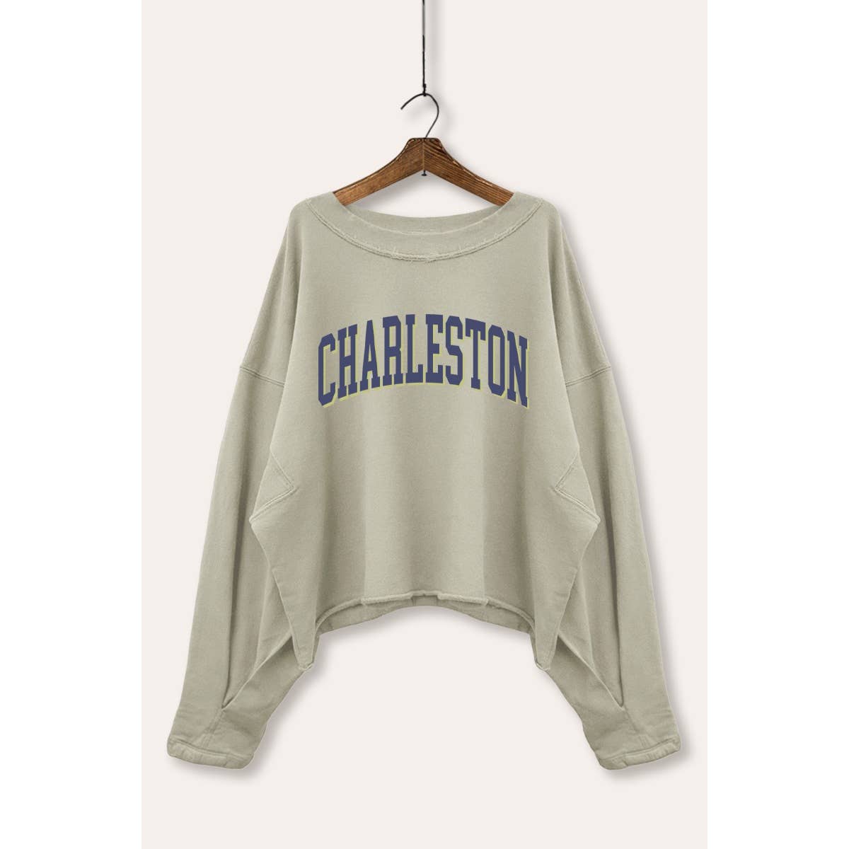 Charleston Collegiate Typography Cropped Sweatshirt