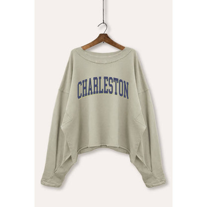 Charleston Collegiate Typography Cropped Sweatshirt