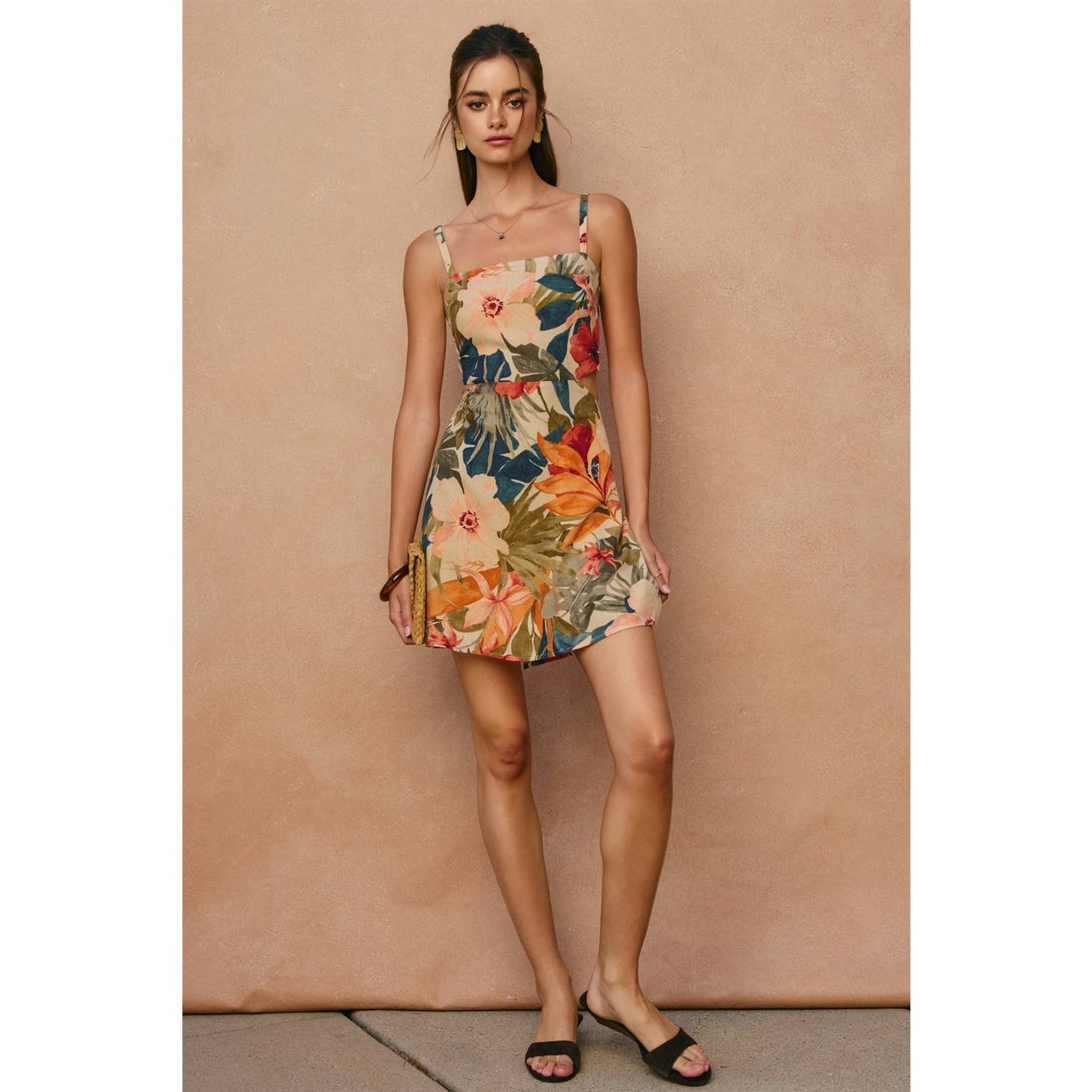 Countryside Bird Cutout Mini Dress