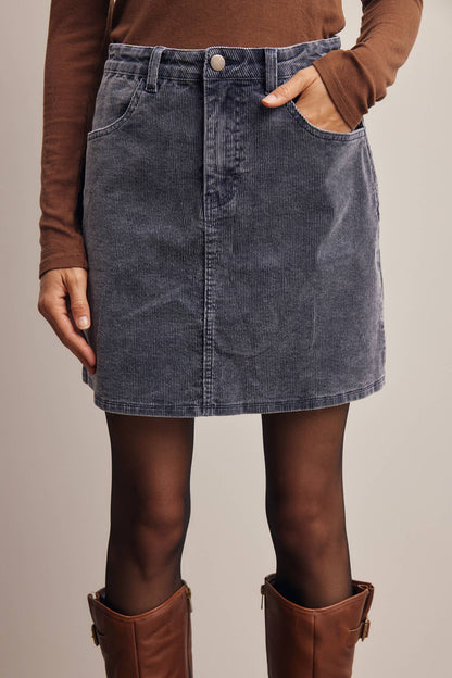 Stretch Corduroy Mini Skirt