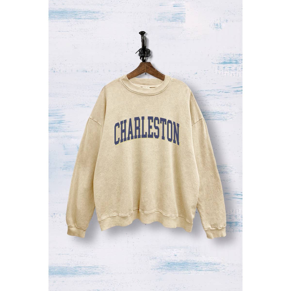 Charleston Collegiate Typography Mineral Wash Sweatshirt