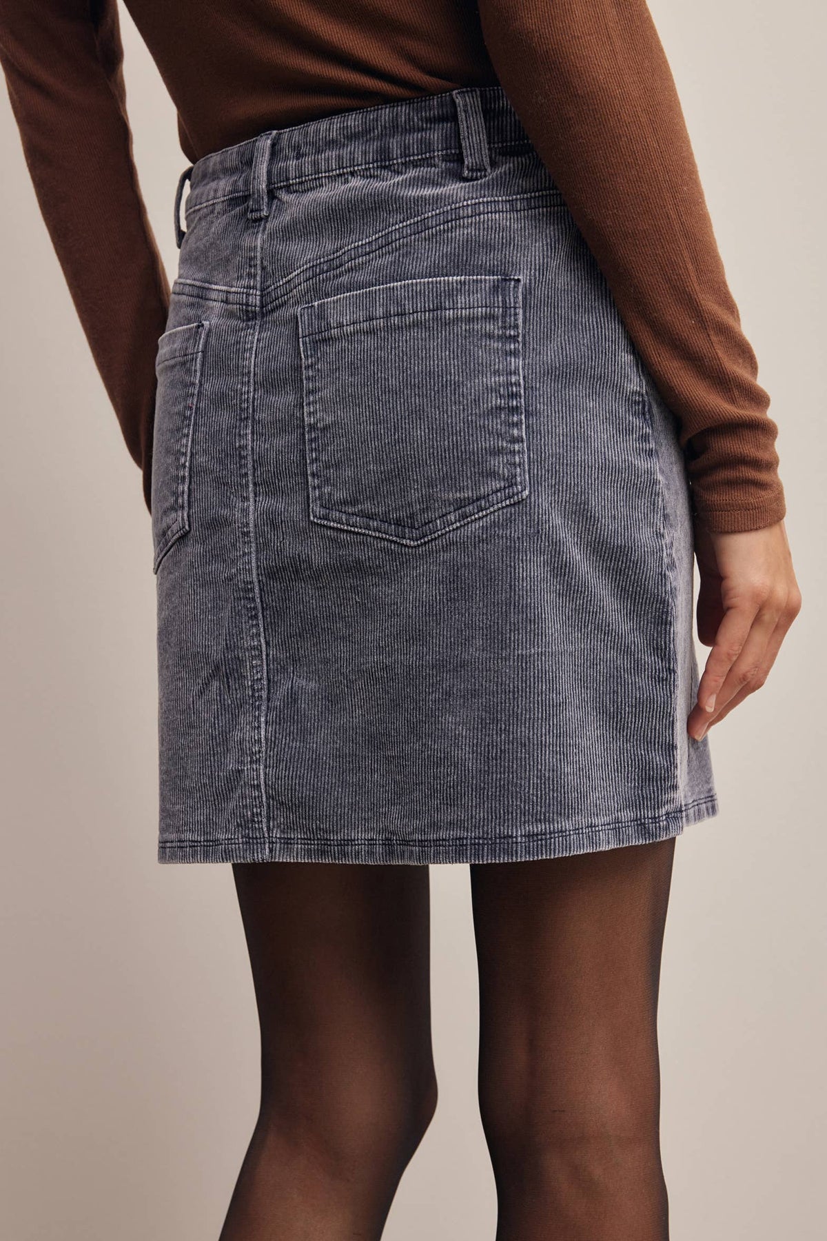 Stretch Corduroy Mini Skirt