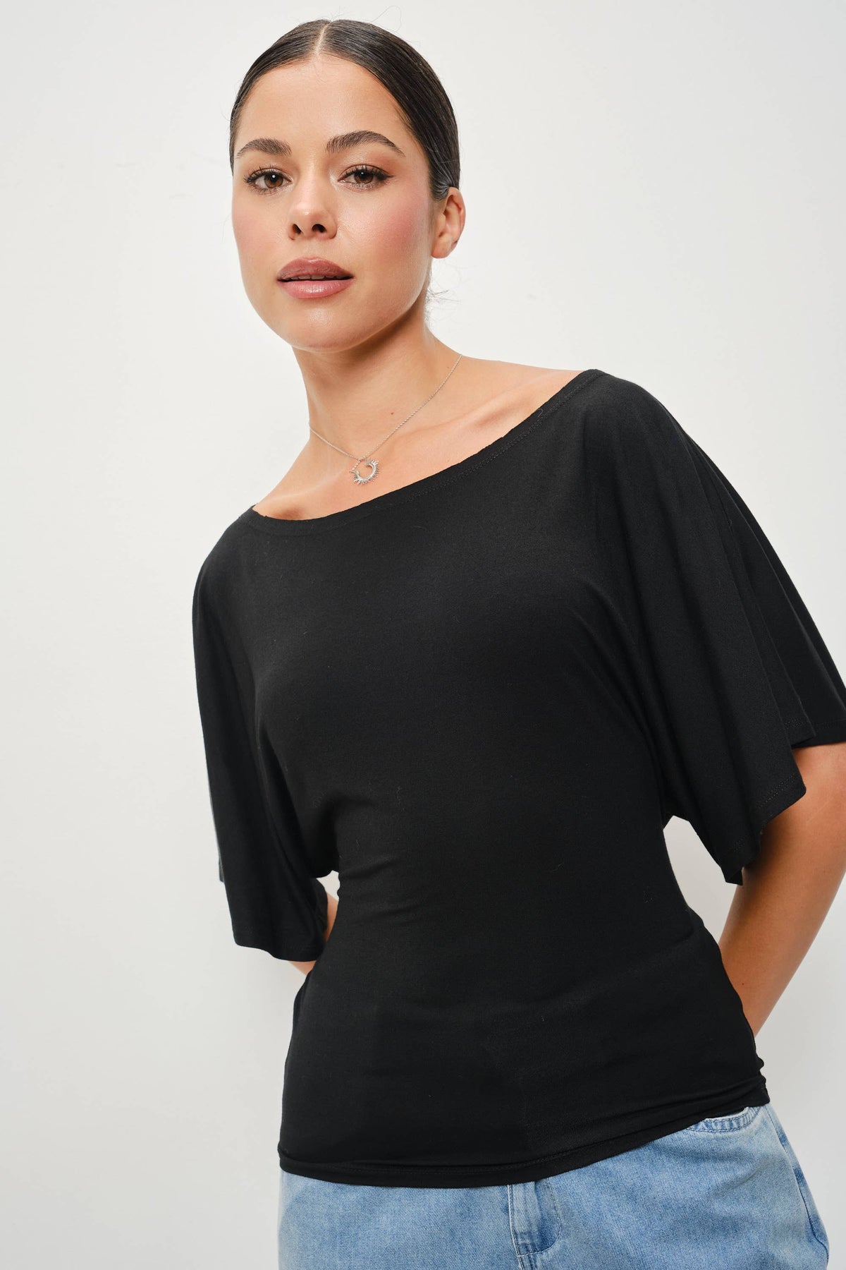 LANA BOAT NECK TIE BACK KNIT TOP