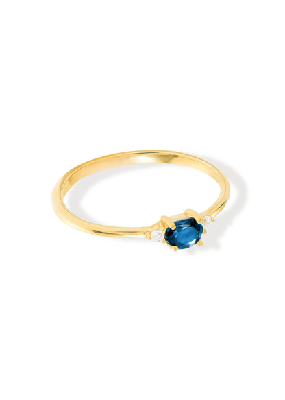 Gold Plated Silver London Blue Topaz Elegant Engagement Ring