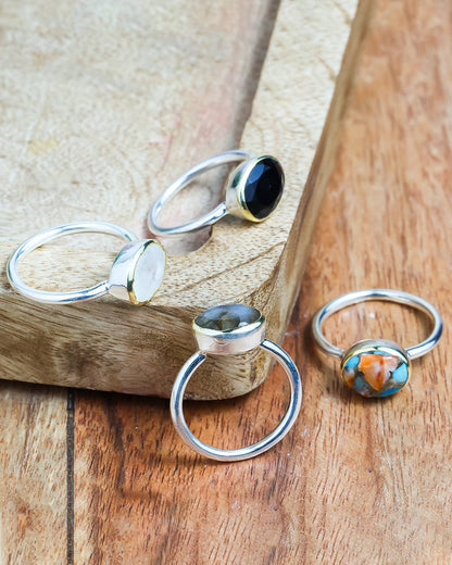 14k Gold Over 925 Sterling Silver Labradorite Ring