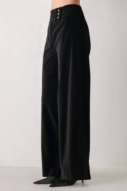 A woven velvet pant