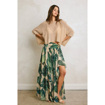 Hidden Oasis Metal Trim Maxi Skirt