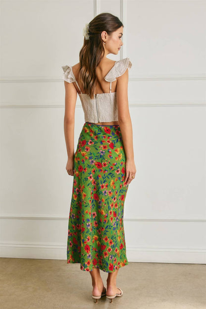 Floral Lace Detail Pencil Skirt