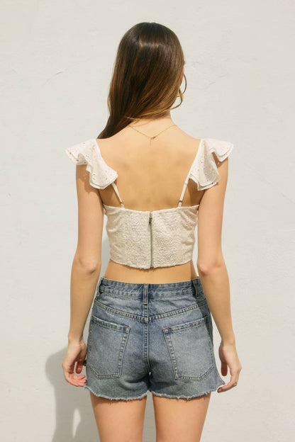Baby Corset Flutter Sleeve Top