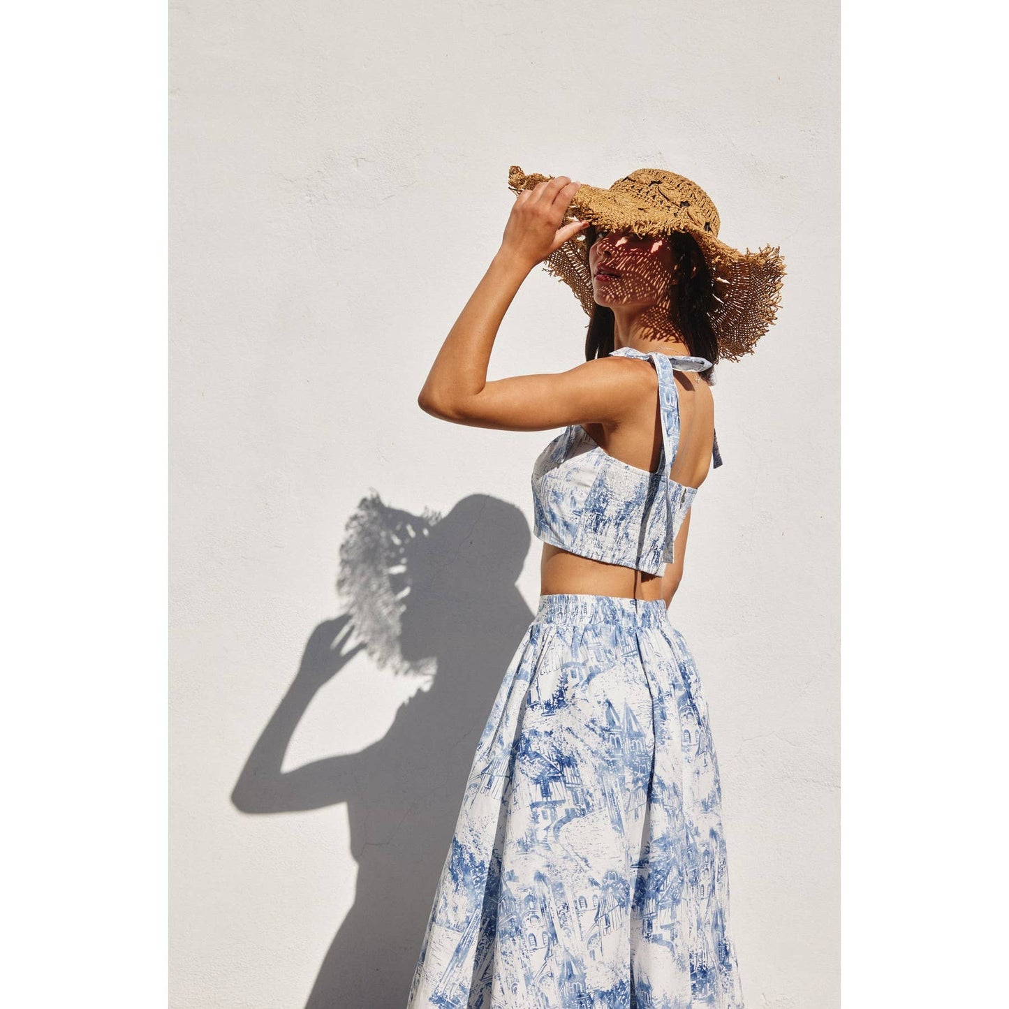 Coastline Tie shoulder Crop Top
