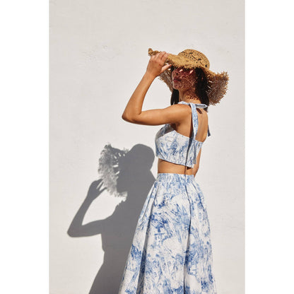 Coastline Tie shoulder Crop Top