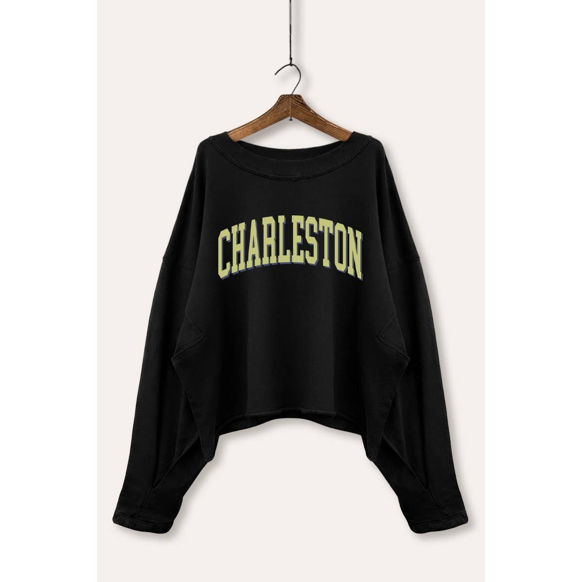 Charleston Collegiate Typography Cropped Sweatshirt