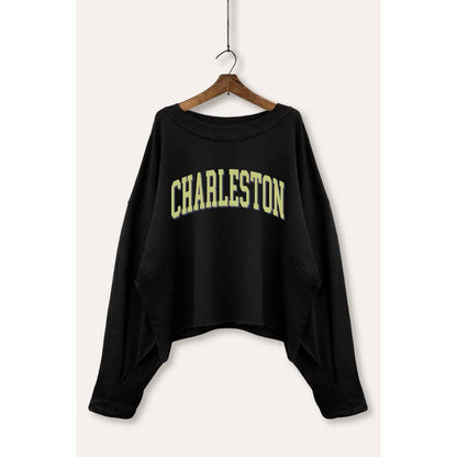 Charleston Collegiate Typography Cropped Sweatshirt