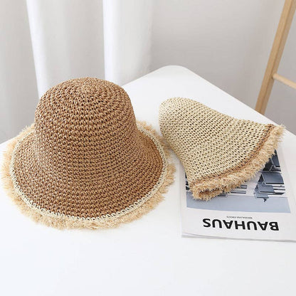 Fashion Wide Brimmed Woven Straw Bucket Hat MK2RTK6W6HAT171