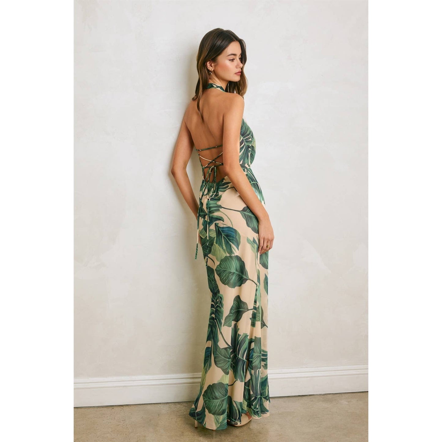 Hidden Oasis Metal Trim Cowl Dress