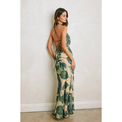 Hidden Oasis Metal Trim Cowl Dress