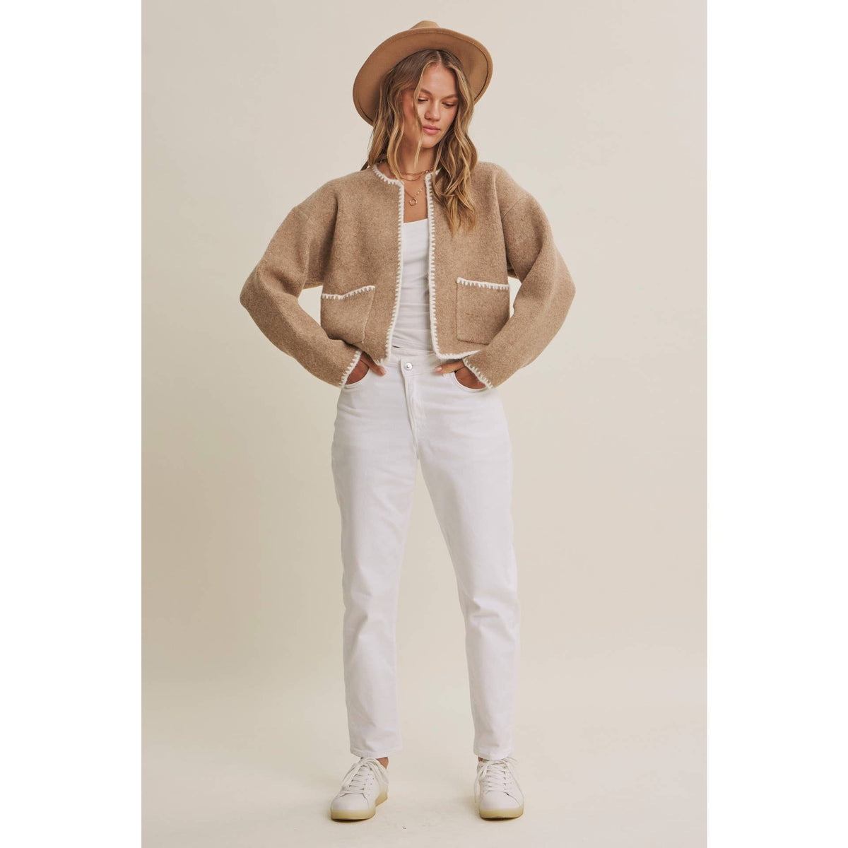 CRISP AIR SOFT BRUSH WOOL BLEND SWEATER CARDIGAN JACKET