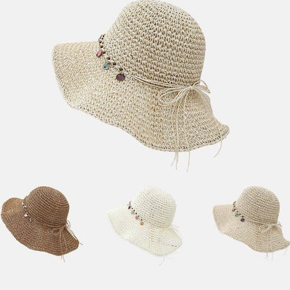 Beach Solid Color Foldable Sun Straw Hat MK2RTK6W6HAT175