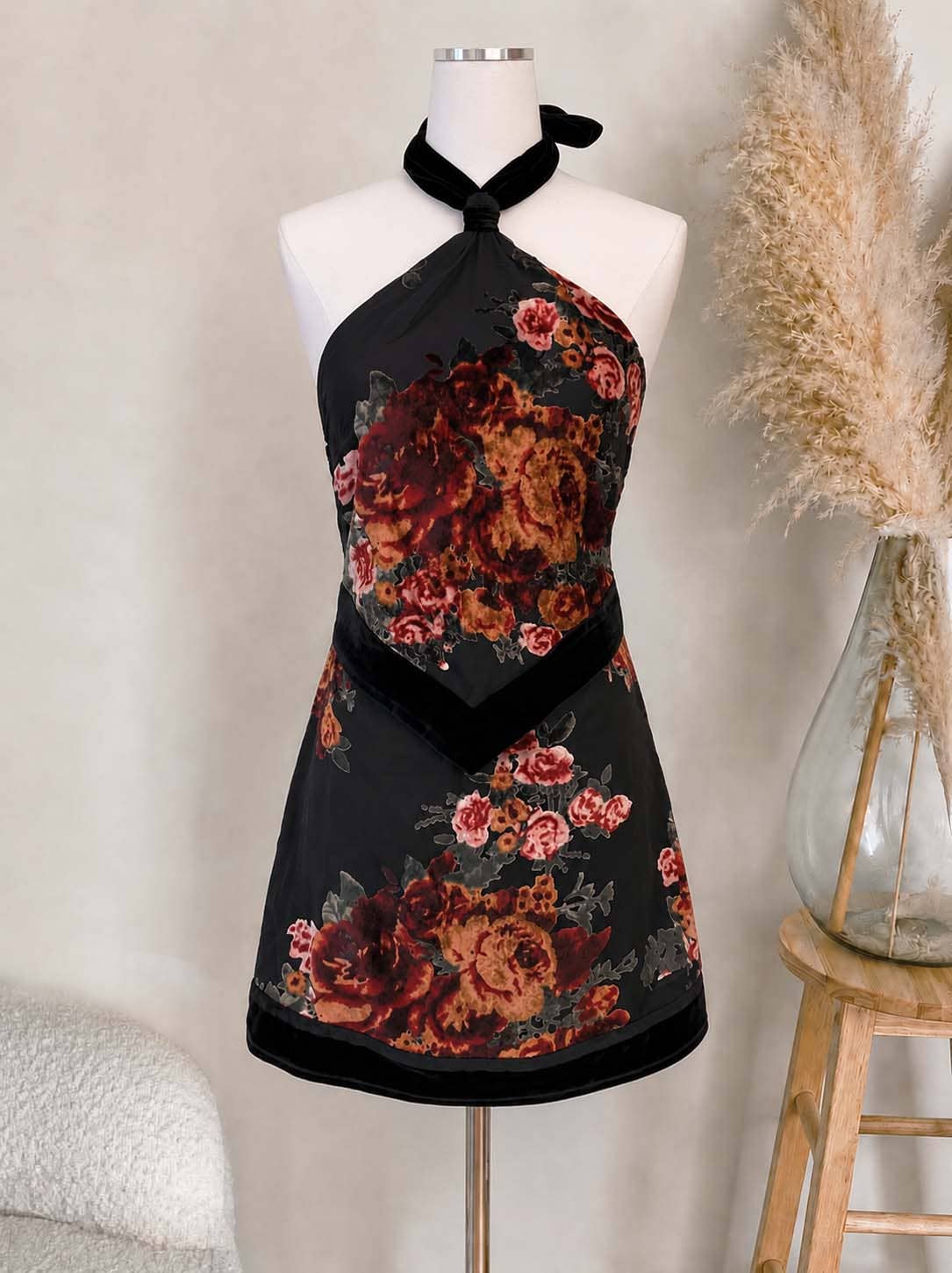 BURNOUT VELVET TWOFER DRESS