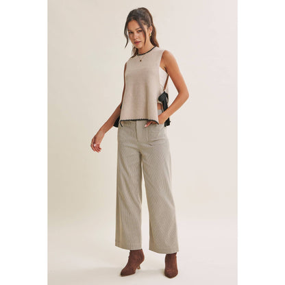 EFFORTLESS WEEKEND SIDE RIBBON TIE WHIPSTITCH SWEATER VEST