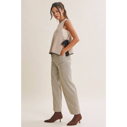 EFFORTLESS WEEKEND SIDE RIBBON TIE WHIPSTITCH SWEATER VEST