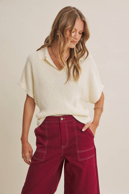 EASY LAYERING FAVORITE RELAXED SLUB RIB DOLMAN SWEATER