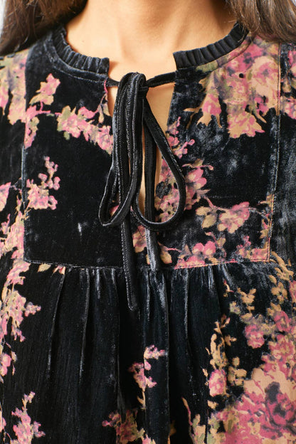 Burn-Out Velvet Blouse