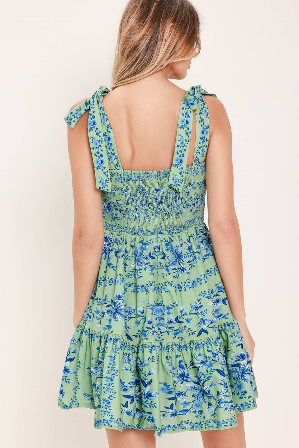 A printed woven mini dress