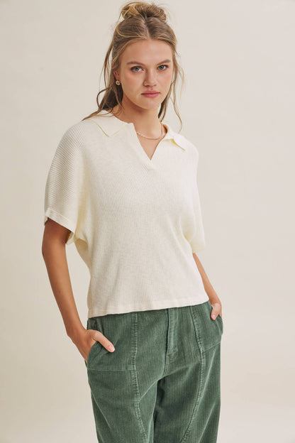 EASY LAYERING FAVORITE RELAXED SLUB RIB DOLMAN SWEATER