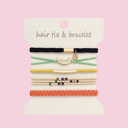 Boho 2-in-1 Hair Tie & Bracelet Set
