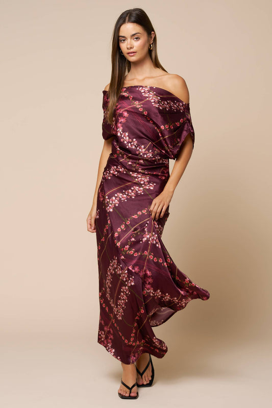 Off-Shoulder Floral Maxi Dress