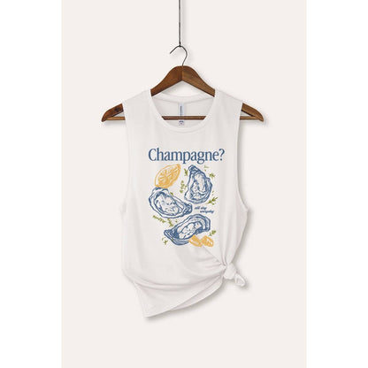 Champagne Oyster Coastal Graphic Women's Jersey Tank Top