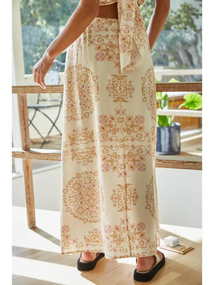 Mandala Floral Maxi Skirt