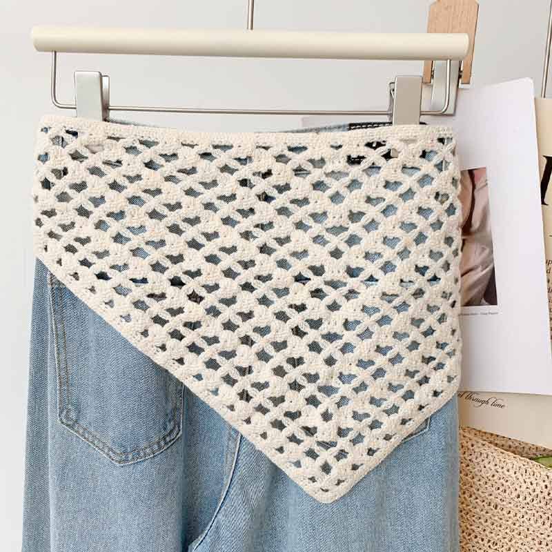 Trendy Solid Color Lace Hollow Scarf