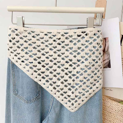 Trendy Solid Color Lace Hollow Scarf