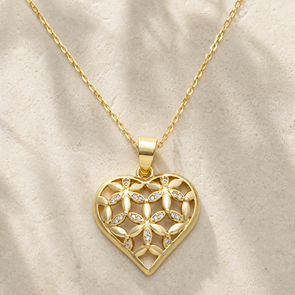 Saltwater Wildflower Heart Necklace