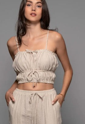 Natural Smocked Pant Set
