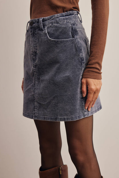 Stretch Corduroy Mini Skirt