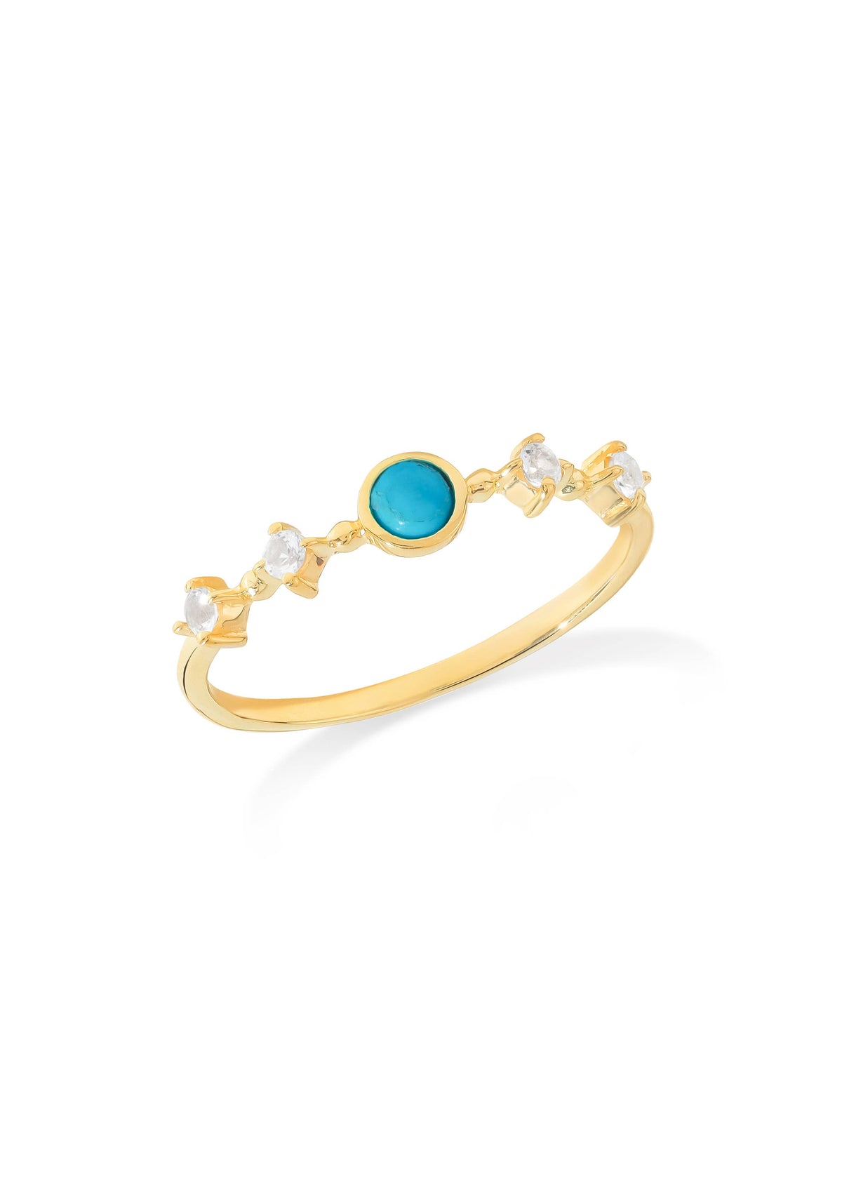 Gold Plated 925 Silver Arizona Turquoise Whisper Ring