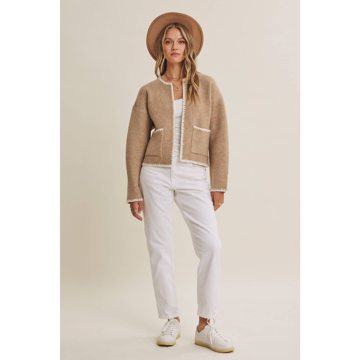 CRISP AIR SOFT BRUSH WOOL BLEND SWEATER CARDIGAN JACKET