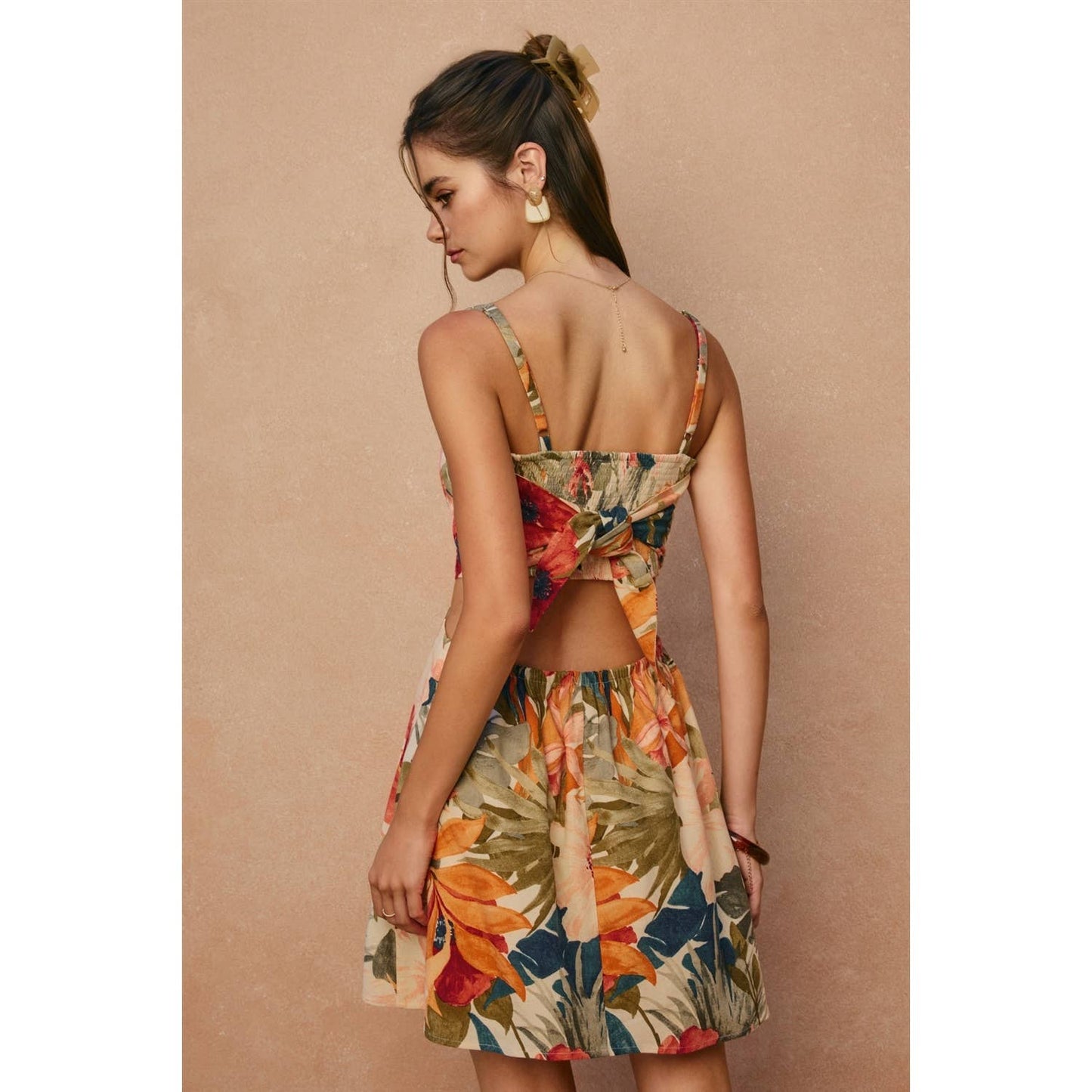 Countryside Bird Cutout Mini Dress