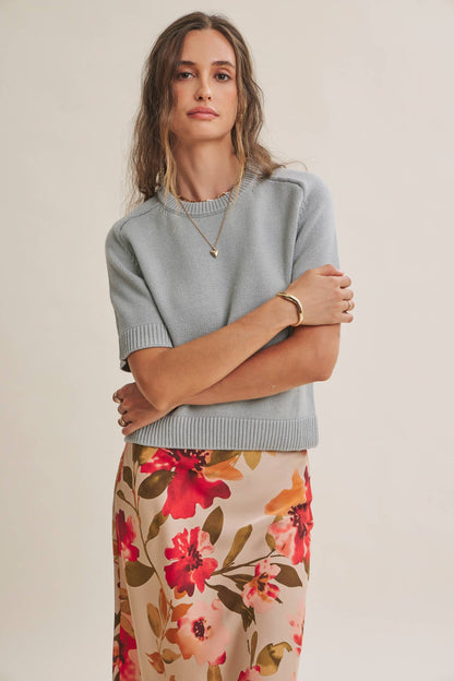 DRAPES SMOOTHLY SOFT FLORAL SATIN BIAS CUT MIDI SKIRT