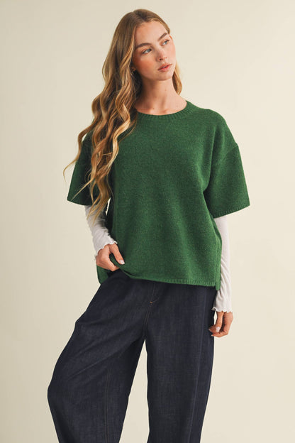 Center-Seam Boxy Drop-Shoulder Pullover