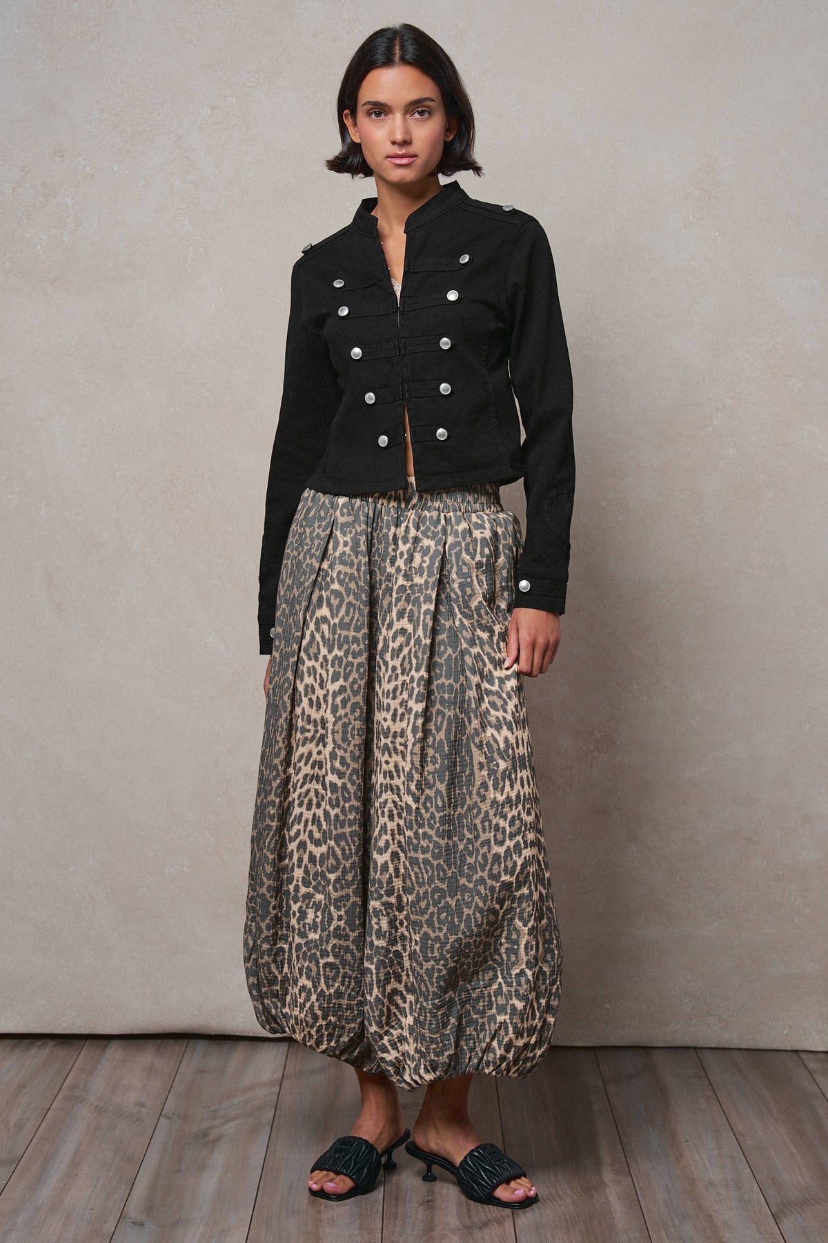 Military Double-Button Stretch Cotton Jacket