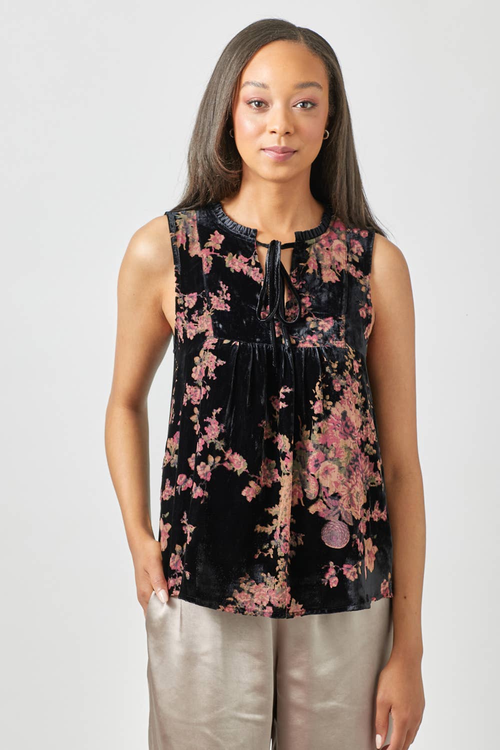 Burn-Out Velvet Blouse