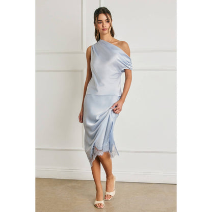Satin Asymmetrical One Shoulder Top