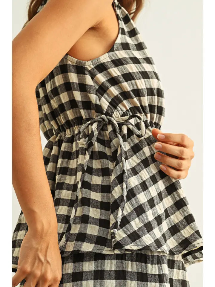 Gingham Ruffle Top