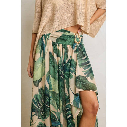 Hidden Oasis Metal Trim Maxi Skirt