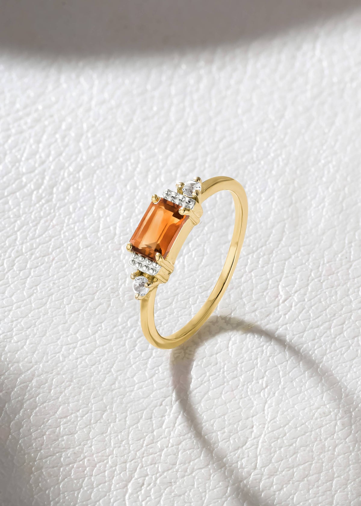 Gold Plated 925 Silver Madeira Citrine Sovereign Ring